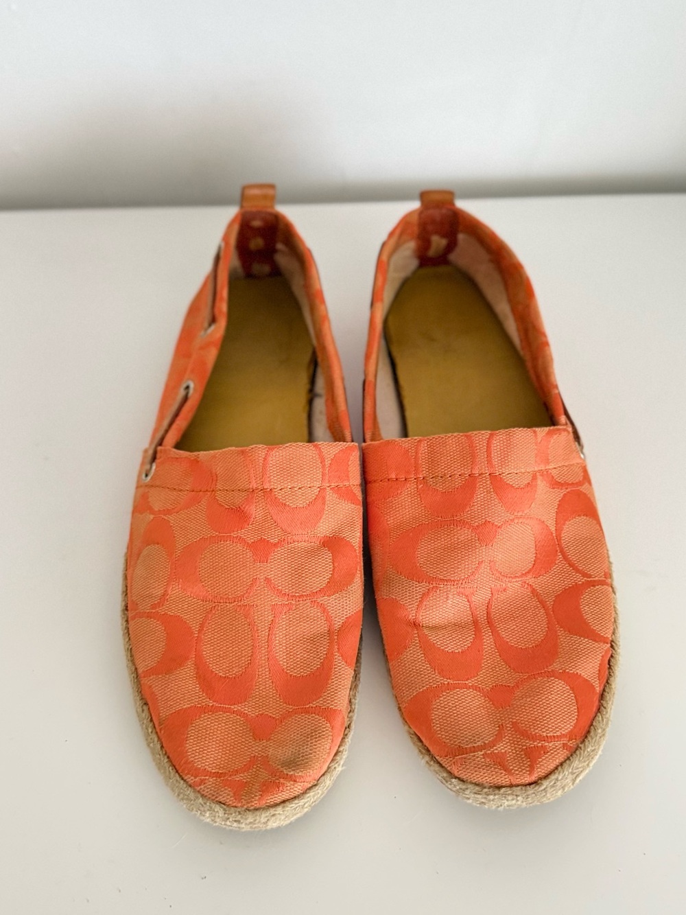 Coach Mellow Orange Signature C Logo Espadrilles